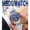 NIBOSI новые мужские часы с твердым стальным ремешком, водонепроницаемые кварцевые часы со стеклом и покрытием, светящиеся в темноте, 3 глаза, 6 контактов