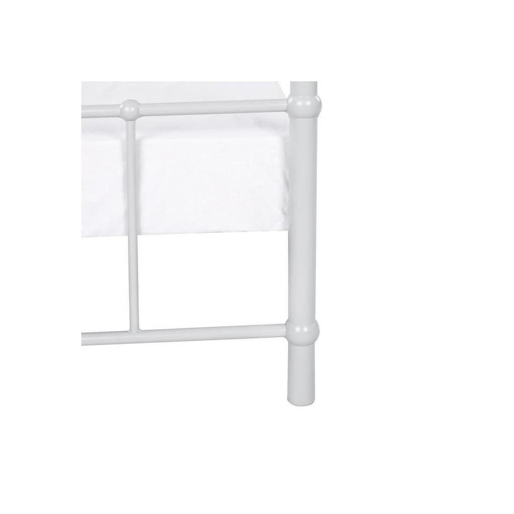 Детская металлическая кровать 90 x 190 см с перекладинами - Светло-серый - Основание кровати в комплекте - AARON