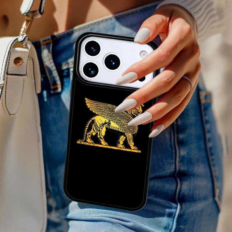Чехол для телефона с ламассу, ассирийским крылатым львом, для iPhone 17 Air 14 15 13 12 Max, чехол для Apple 14 15 16 16e 11 Pro Max Plus Coque
