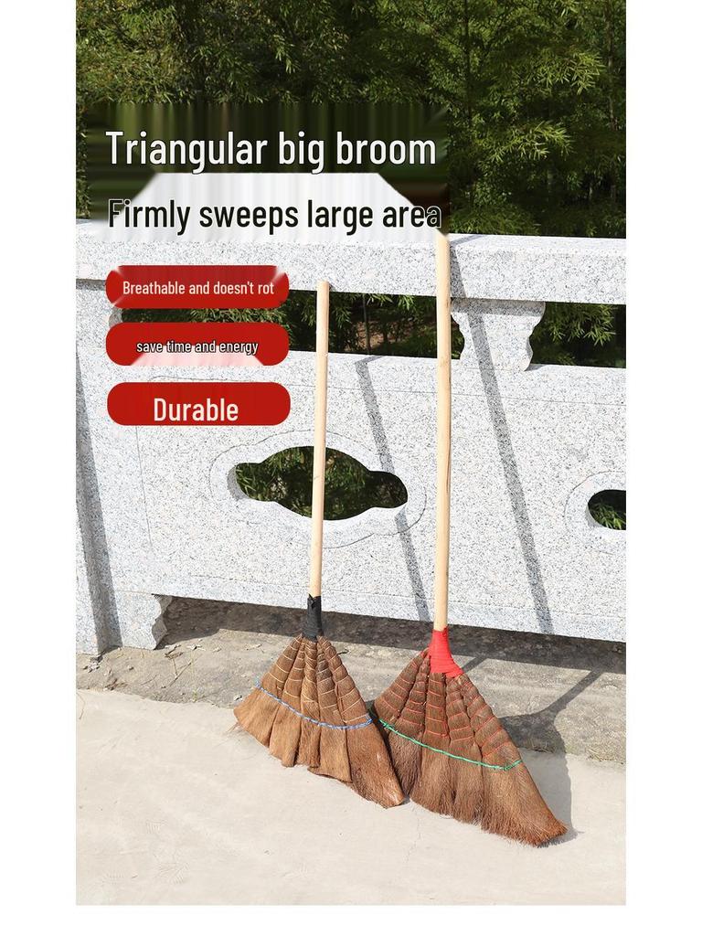 Large Bamboo Broom for Outdoor Use - Perfect for Courtyards, Roads, and Workshops