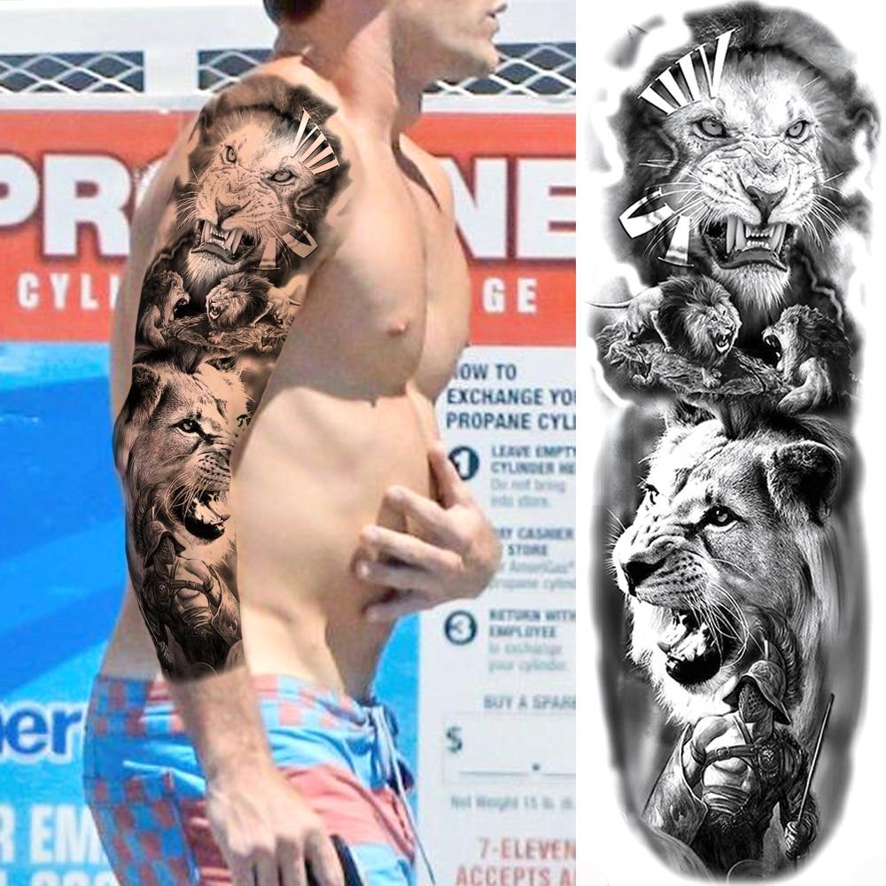 3D Солдат ВВС Вся Рука Временные Татуировки Наклейка Для Мужчин Женщин Взрослых Военный Корабль Компас Поддельный Рукав Татуировки Татуировки Бедро