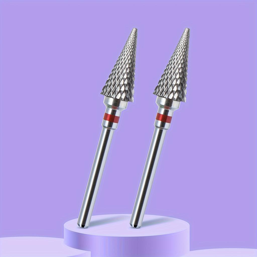 2 ШТ. Фрезы из карбида вольфрама для ногтей, для снятия гель-лака, 3/32 дюйма, пилки для ногтевого искусства, фреза для кутикулы, для маникюра и педикюра