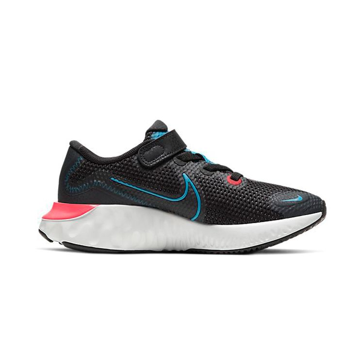 Nike Renew Run Черный Лазурно-синий (PS) Детские кроссовки Laser-Crimson Dark-Smoke CT1436-090