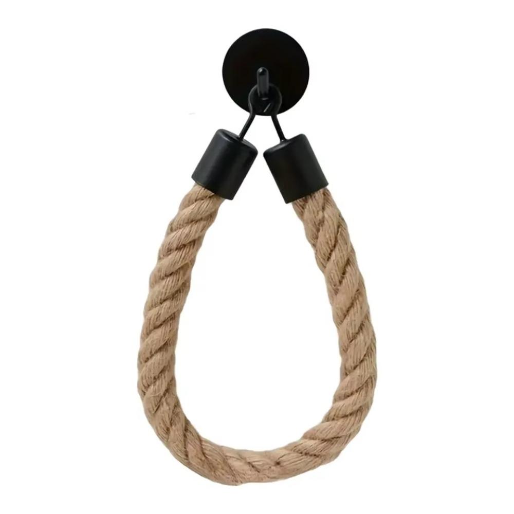 Hemp Rope Toilet Roll Paper Holders Punchless Toilet Paper Roll Bracket New Tissue Holder