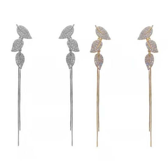 1 пара висячих серег с листьями, длинные кисточки, ювелирные изделия в стиле Ins, длинные серьги для свадьбы