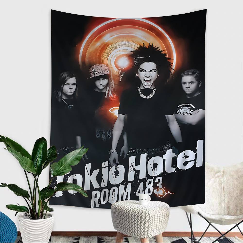 Поп-рок группа Tokio Hotel Настенный гобелен с чартом Для гостиной Дома Комнаты в общежитии Декор Искусство Домашний декор