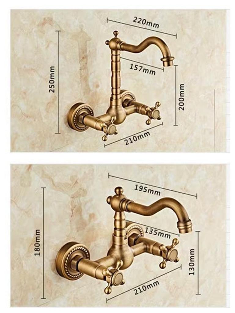 Antique Bronze Pot Filler Tap Wall Mounted Foldable Kitchen Faucet Hot and Cold Single Hole Sink Tap Rotate Folding Spout  Brass