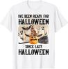 Футболка с изображением забавного призрака и скелета «Я готов к Хэллоуину», повседневная хлопковая повседневная хлопковая футболка унисекс для четырех сезонов