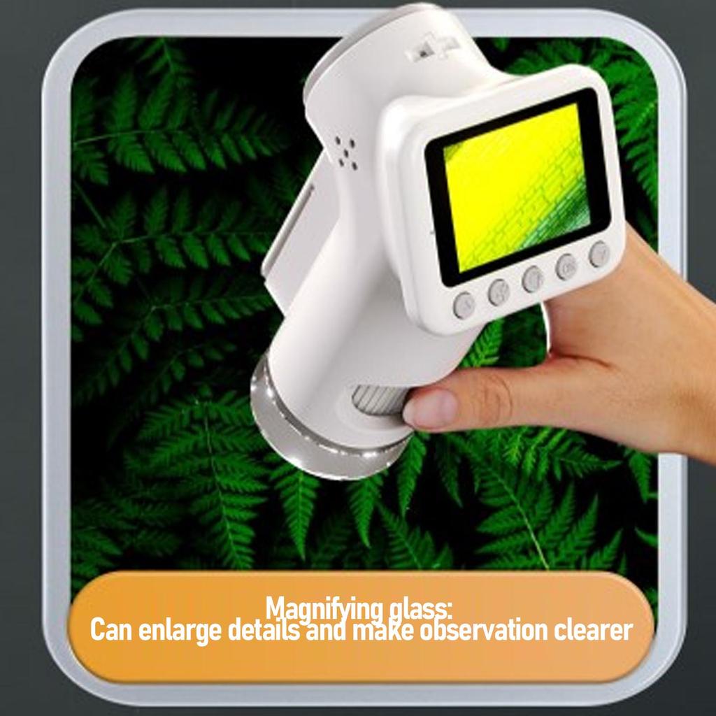 1080P HD 1600X Детский Микроскоп Карманный Портативный Мини Ручной Цифровой Микроскоп 2-дюймовый Экран Перезаряжаемый Студенческий Образовательный Научный Игрушка