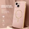 For iPhone 15 Phone Case Carbon Fiber Textured Electroplated TPU Back Cover