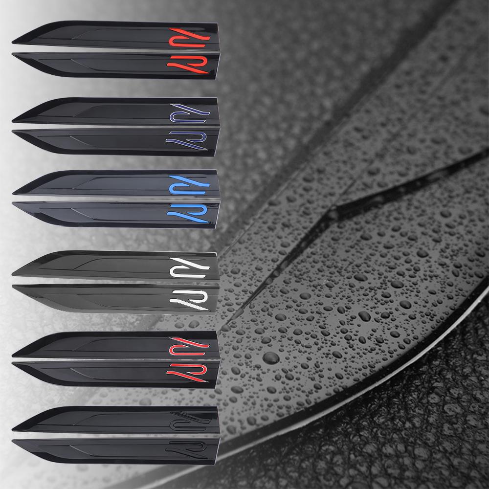 W1412PCS Car Side Fender Sticker ABS New R Emblem Badges Stickers Decoration For Volkswagen Polo Golf Touran Tcross Tiguan Rline GTI