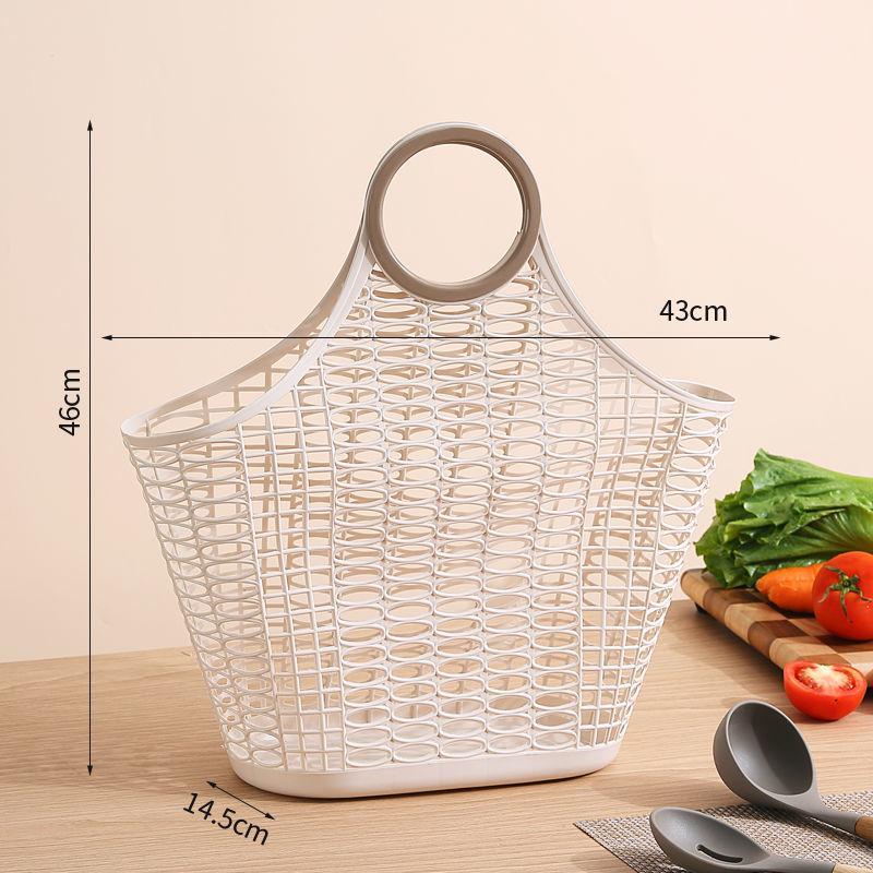 Корзина для овощей, переносная корзина для покупок, пластиковая корзина для хранения овощей и фруктов, японский стиль, толстая переносная корзина