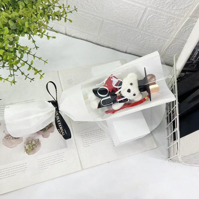 Подарок на выпускной, букет ручной работы своими руками, креативное украшение из нескольких цветов, мультяшный медведь, реквизит для фотосъемки, аксессуары