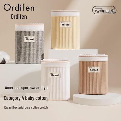 Хлопковые бесшовные трусы-слипы средней посадки Oudifen для женщин (4-Pack)