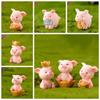 DIY Craft Bonsai Decoration Miniature Model Micro Pig Family Resin Ornaments Gold Ingot  Figurine