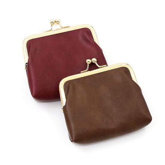 Мини-портмоне в винтажном стиле из искусственной кожи с замком-поцелуем, карман для мелочи, портативный кошелек