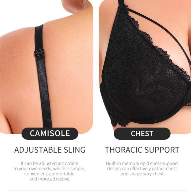 Большой размер Сексуальное кружевное нижнее белье на косточках Ультратонкий бюстгальтер