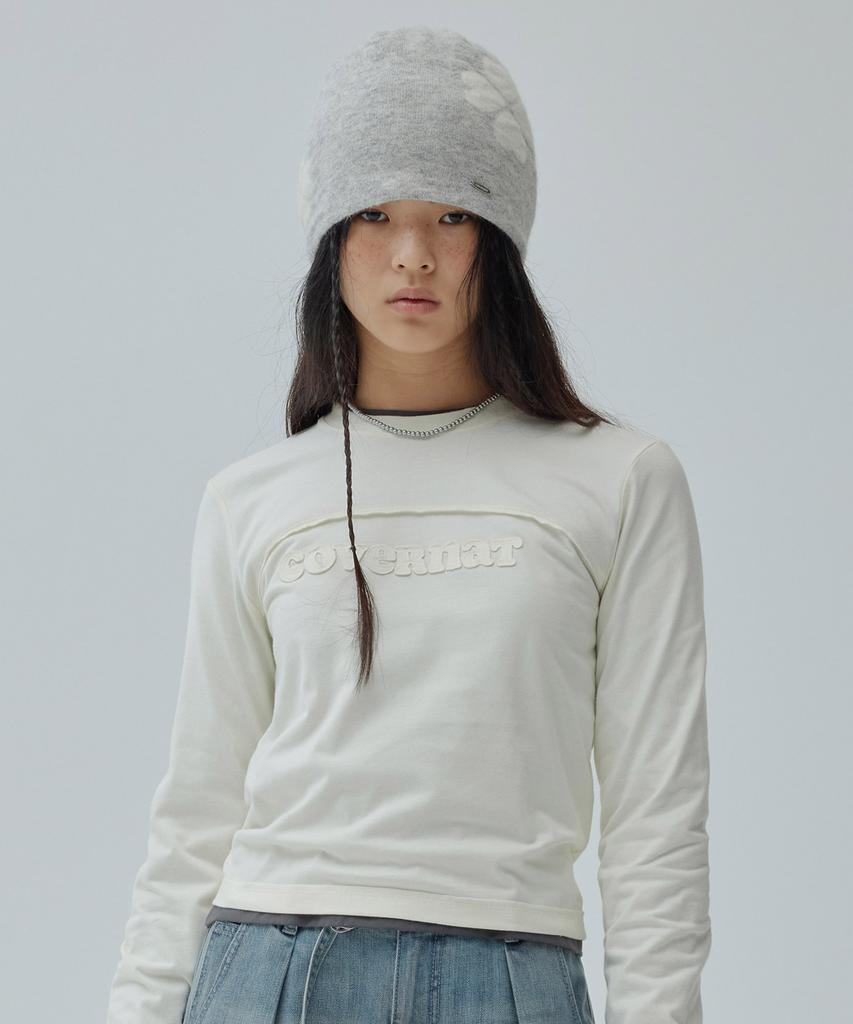 COVERNAT WOMAN Cooper Logo Slim Fit Long Sleeve Ivory