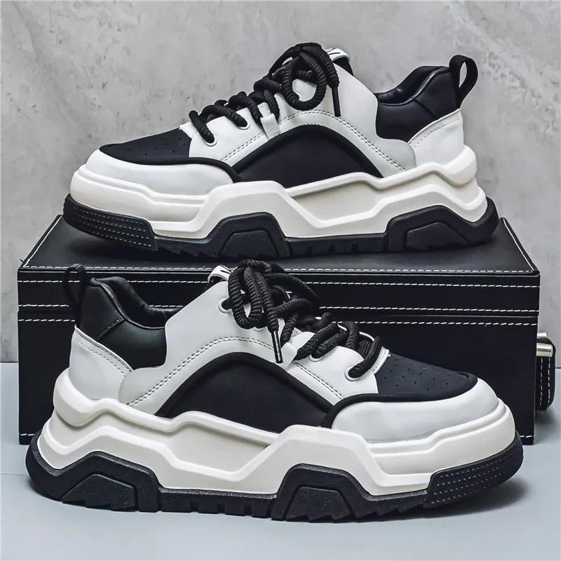 Массивные кроссовки мужские дизайнерские кроссовки модные повседневные из микрофибры кожа дышащие высокие туфли на плоской платформе белые туфли