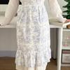 Waterproof bust wind solid color cotton super apron strap length can be used as skirt housework fish tail