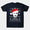 Мужская черная футболка с принтом Merry Zlatmas Печать на трансферной бумаге без вырезания Хлопковая футболка