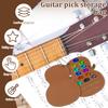 2Pcs Leather Guitar Pick Bag Guitar Shape Plectrum Storage Bag with 17 Slot for Guitar Player and Music Lover Guitar Accessories
