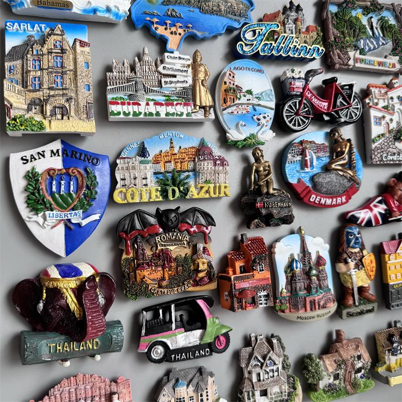Магниты на холодильник Багамы Ибица Испания Таллин Сарла Франция Будапешт КОМО Дания Сан-Марино Лондон Таиланд Румыния Россия Индия