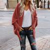 Winter Fall Women Fashion Bat Sleeve Loose Solid Knitted Cardigan Coat