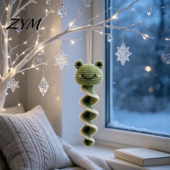 Handmade Garden Theme Decor Crochet Animal Spiral Hanging Kit, Beginner Friendly DIY Swing Window Display Art Piece Butterfly Ladybug Hummingbird
