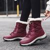 Women's Winter Boots Ankle Warm and Non Slip Black Snow Boots Lace Up Boots Chaussures  Flat Shoes Women's Elegant Long Boots
