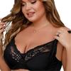 Plus Size Underwire Bra Lace Push Up Support Side Bust Control Sexy Lingerie Women