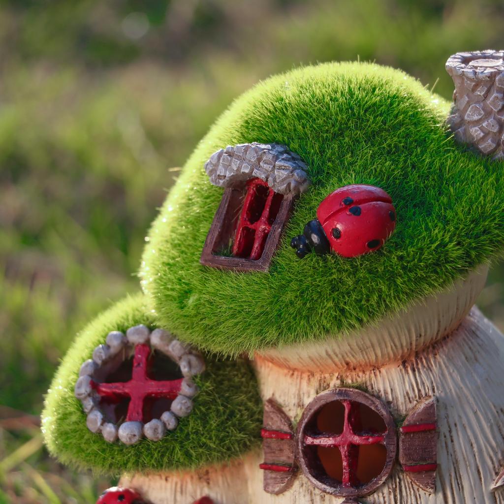 Валери Маделин Сказочная серия 17 см садовое украшение пушистый грибной домик солнечная лампа солнечный солнечный светильник садовый светильник фигурка украшение водонепроницаемый