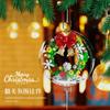 Santa Claus wreath sled decorative pendant, children's educational DIY building block toy, creative gift