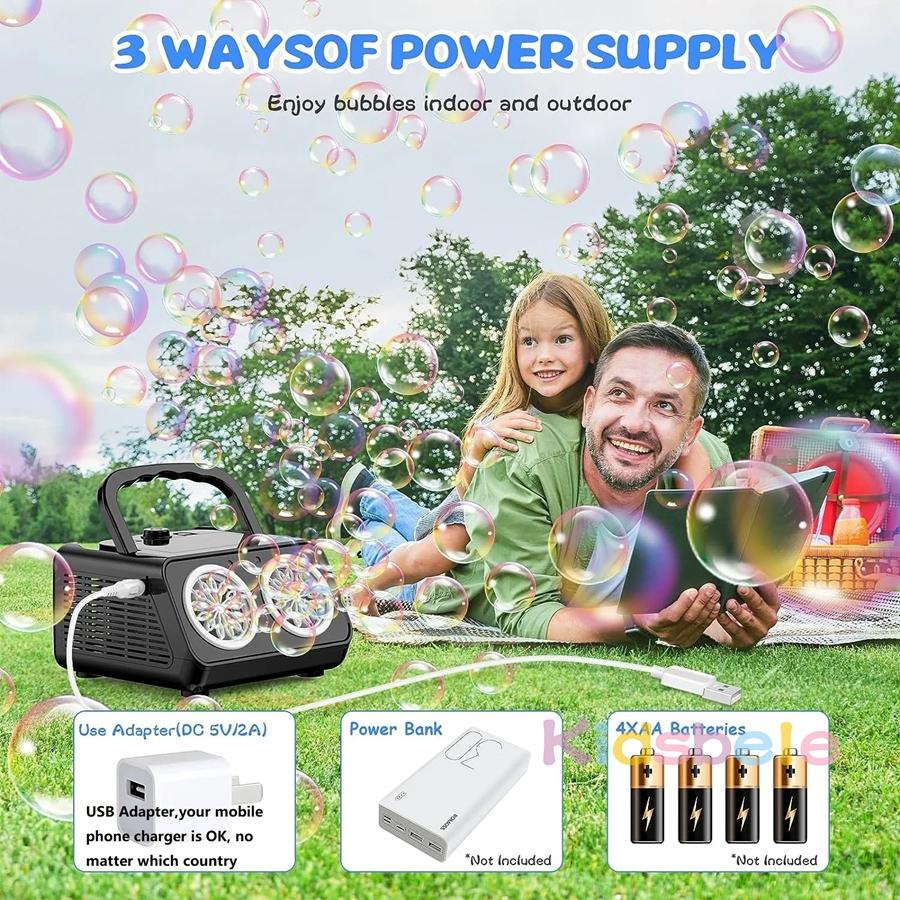 26 Holes Portable Bubble Machine Durable Automatic Bubble Blower Bubbles for Kids Toddlers Bubble Toys for Birthday Party