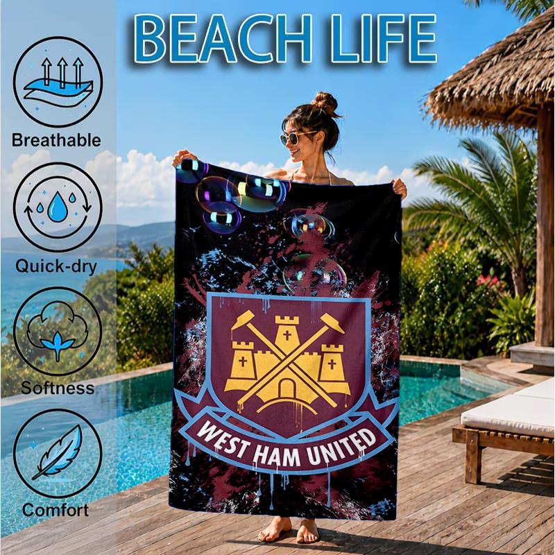 West Football Club Beach Towel, Microfiber Beach Towel, Perfect For Pool, Beach, Travel, Home Decor Beach Party Fan gifts