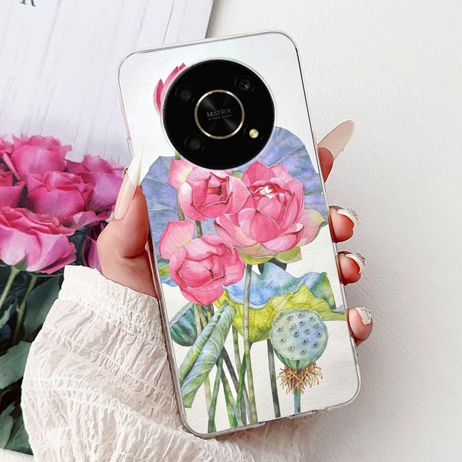 Silicone Case For Honor Magic 4 5 6 Lite Cover Popular Flower Butterfly Soft Slim TPU Back Cover For Honor Magic6 Lite Protector