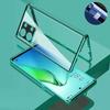 Магнитный чехол для OPPO Reno15 Reno11 Reno12 Reno13 Pro F с металлическим каркасом, двухсторонним закаленным стеклом, полной защитой объектива, бамперы для телефона