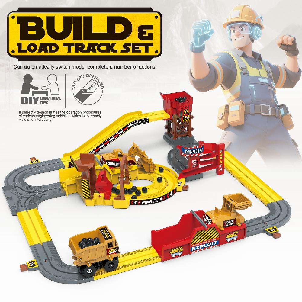 Non-Toxic Engineering Vehicle Mine Cart Adventure Railway Track Set Powered Electric Educational Toy Gift For Kids All Ages