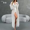 New Sexy Mesh Hooded Bathrobe Lace Lace Robe Belt