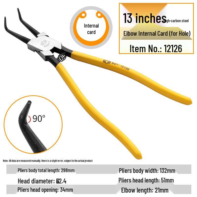 Eagle Ring Pliers Set: Internal/External, Straight/Bent, Dual-Purpose, Multi-Function Spring Retaining Pliers