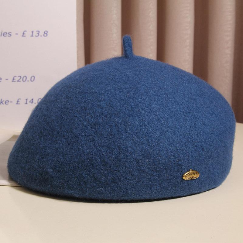 Новый шерстяной берет женский большой окружности головы, подчеркивающий маленький и модный, корейская версия, модная и универсальная шляпа художника