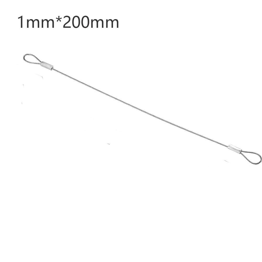 20смx2мм Страховочный трос Серебристый Защита от отсоединения Веревка Безопасная Двойная петля Ежедневно