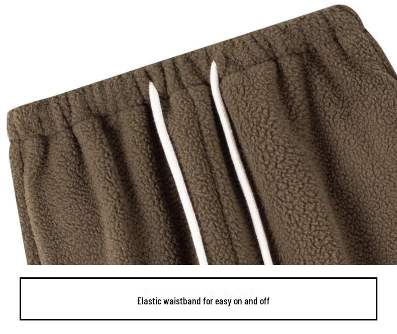 Женские плюшевые флисовые брюки с широкими штанинами - Высокая посадка, Свободный крой, Утепленные для зимы 2025