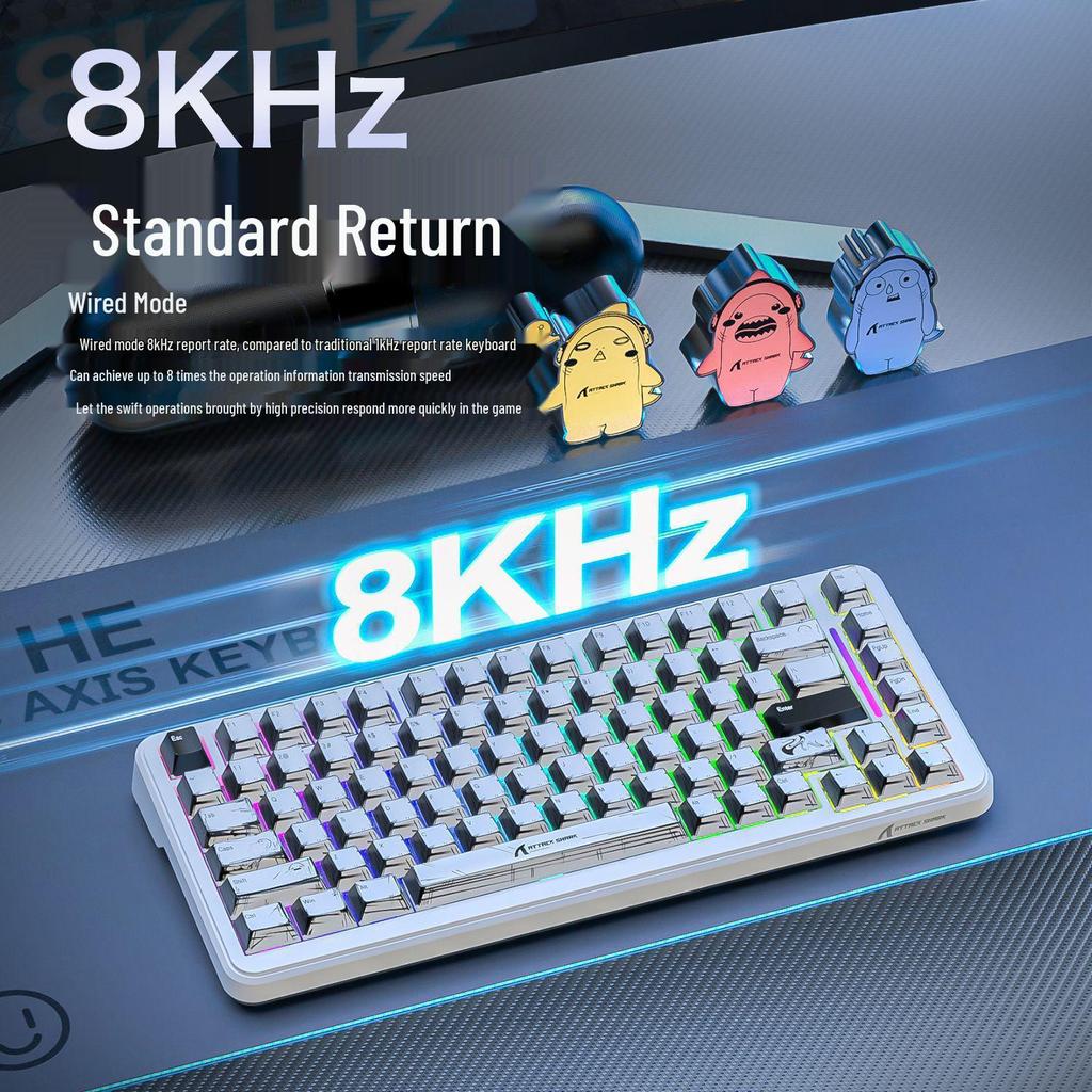 ATTACKSHARK X82PRO Трехрежимная RGB Механическая Клавиатура 8K Беспроводная Bluetooth
