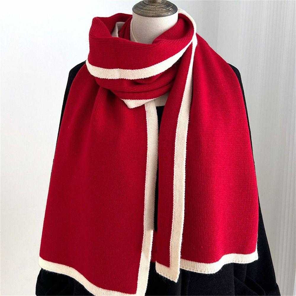Thick Knitted Scarves Winter Warm Neckerchief Fashion Wool Scarf for Women Female