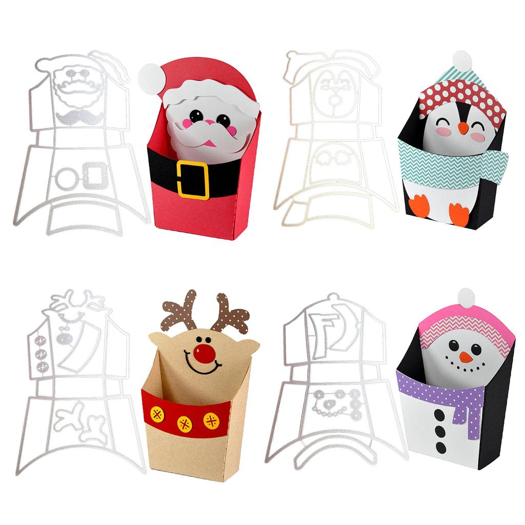 Рождественская коробка Вырубные штампы Скрапбукинг Трафарет Металлические вырубки Тиснение карточек DIY Шаблон для фотоальбома Форма Украшение