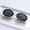 Oval Small Frame Sunglasses Women's Men's Retro Sunshade UV Sun Glasses Luxury Designer Punk Popular Metal Eyeglasses