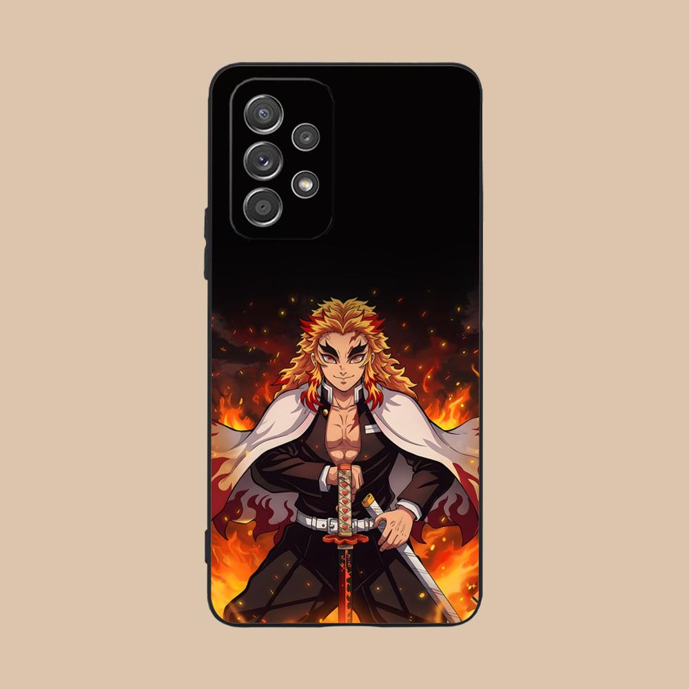 Чехол для телефона Demon Slayer Rengoku для Samsung Galaxy A73 72 71 70 56 55 54 53 52 36 35 34 23 16 15 5G Цветная печать Чехол Роскошный