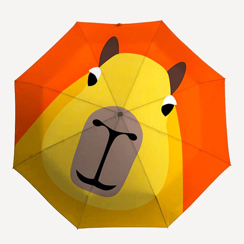 1pc Capybara IconAutomatic Open/close Folding Umbrella, Compact Portable Travel Umbrella, Perfect Birthday/Holiday, Cute Umbrella y009