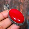 Italian Red Coral Gemstone 925 Sterling Silver Handmade Unique Jewelry Pendant